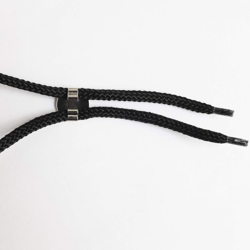 BeadExplosion Blank Bolo Tie Parts Kit Round Slide Textured Tips Black Cord DIY Silver Tone Tone Supplies for 4 Ties - Image 3